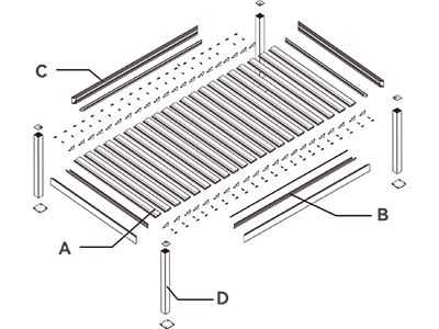 F210 Heavy-type Louvered Pergola Customizable Size
